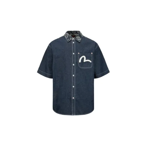 EVISU Shirts Men Denim Blue