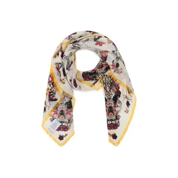 Alexander McQueen Silk Scarves Women's Ivory Multicolor