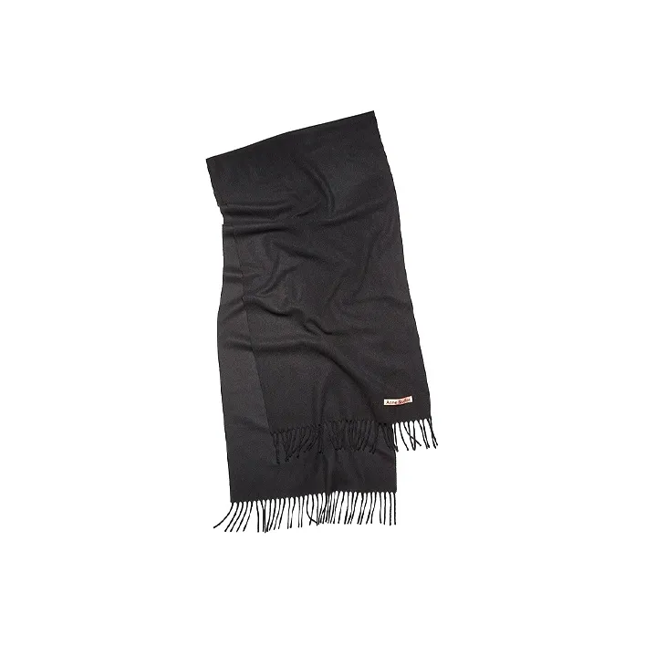 Acne Studios Logo Patch Fringed Edge Scarf-0
