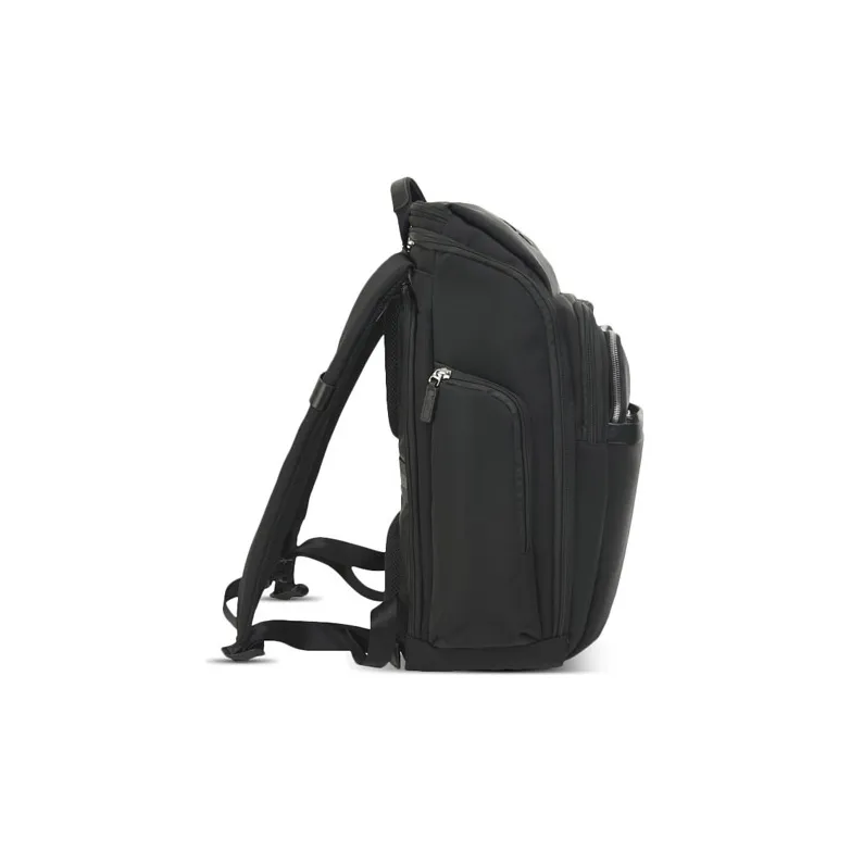 ECHOLAC Fabric Solid Color Polyester Backpack Men's Multifunction Large Capacity Backpack Regular Unisex Black-5