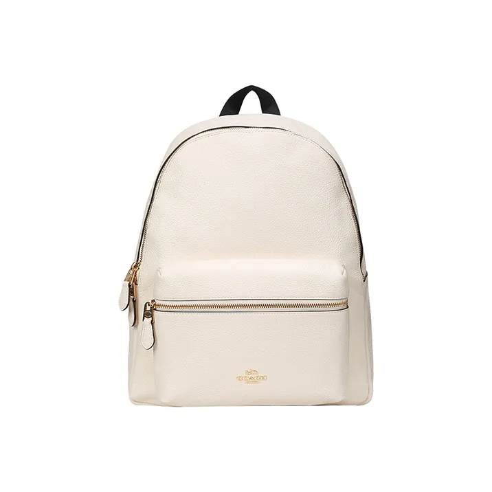 COACH Charlie Leather Backpack Large Size Women's White-0