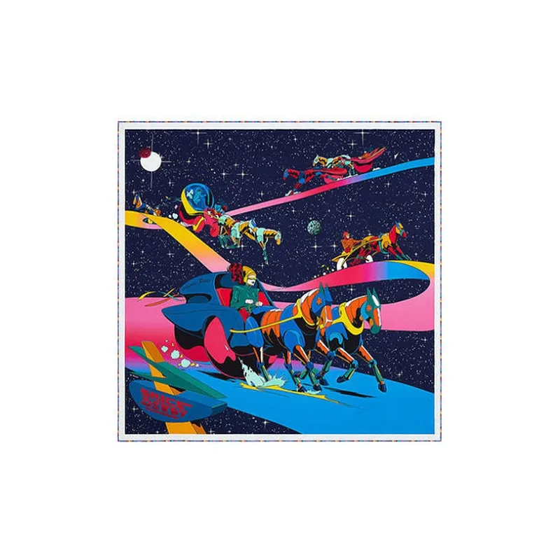 HERMES Silk Scarves Women's Dark Blue-0