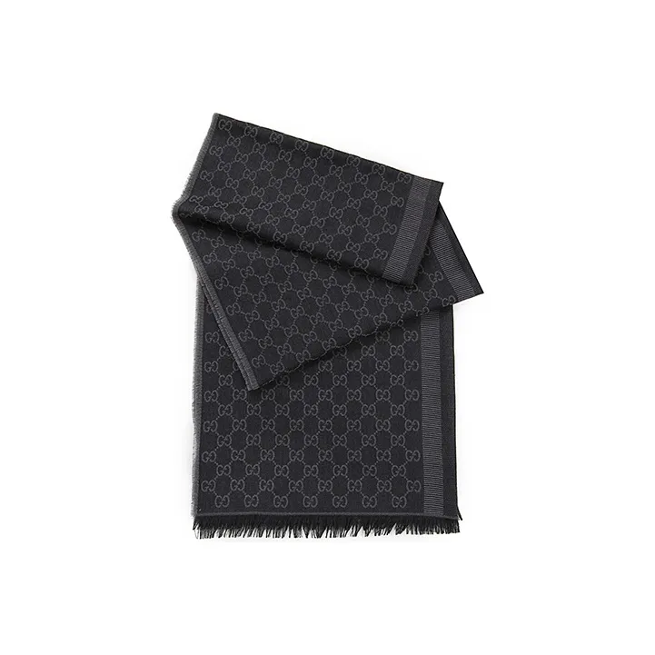 GUCCI Gg Jacquard Pattern Knitted Scarf-2