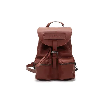 LONGCHAMP Le Pliage Cow Leather Backpack Small Size Unisex Cognac