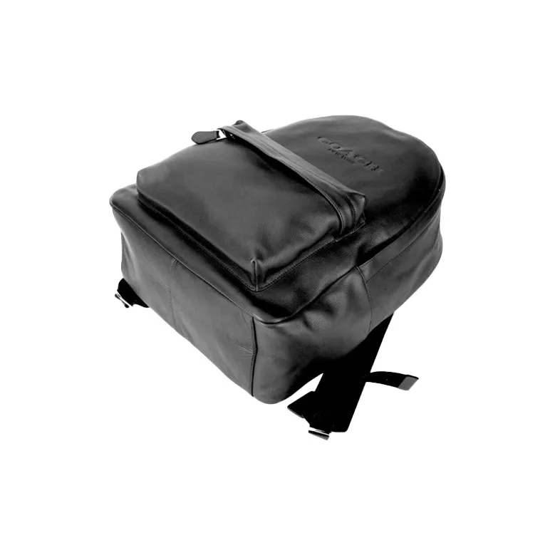 COACH Charles Leather Backpack Tubas Men's Black-4
