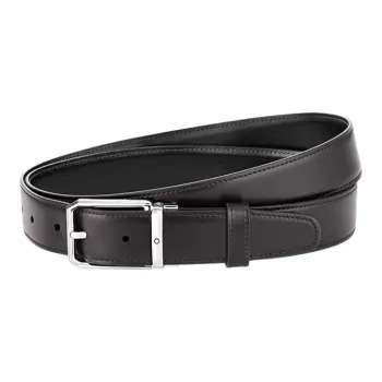 MONTBLANC Cow Leather Belts Men's Black/Burgundy Width 3.2cm
