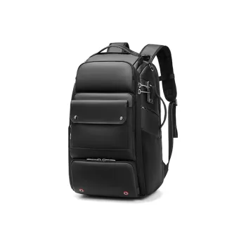 OUTWALK Oxford Camera Bag Laptop Backpack Regular Unisex Black