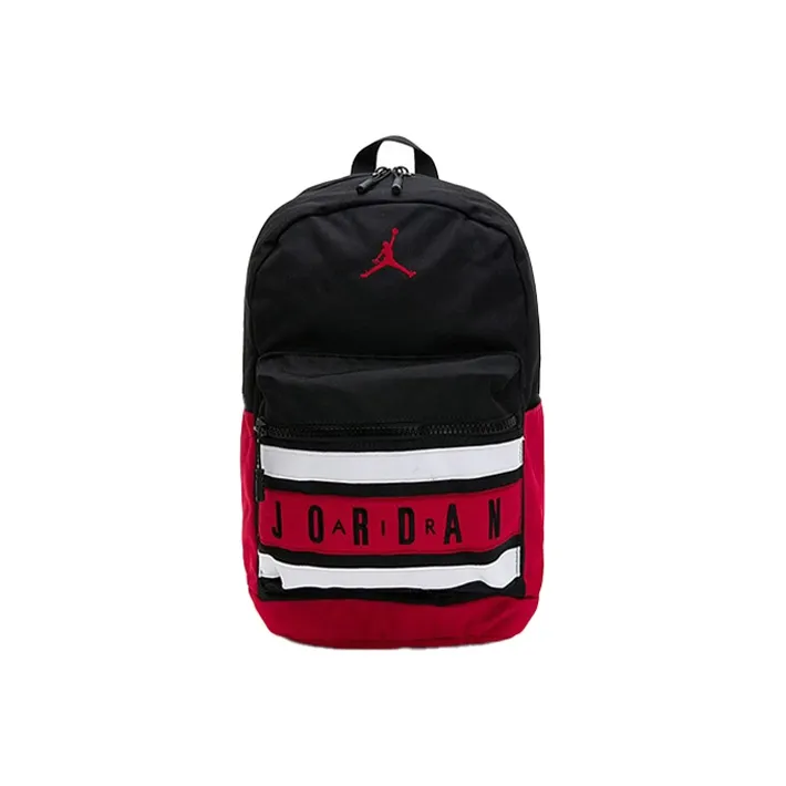 Jordan Polyester Basketball Bag Backpack Regular Unisex Black Red-0