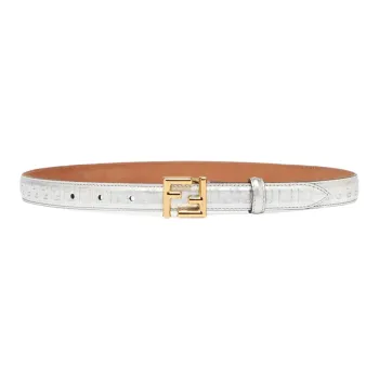 FENDI Leather Belts Women's Silver