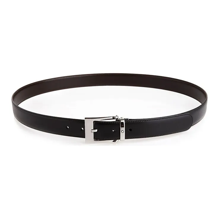 MONTBLANC Cow Leather Belts Men's Black Width 3cm-3