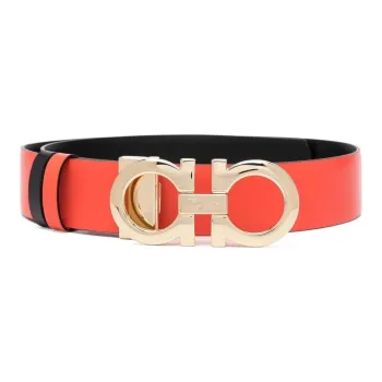 Ferragamo Leather Belts Unisex Red
