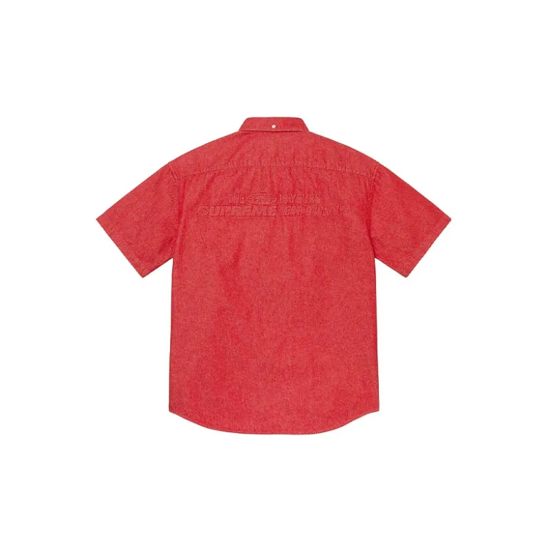 Supreme Embossed Denim S/S Shirt-5