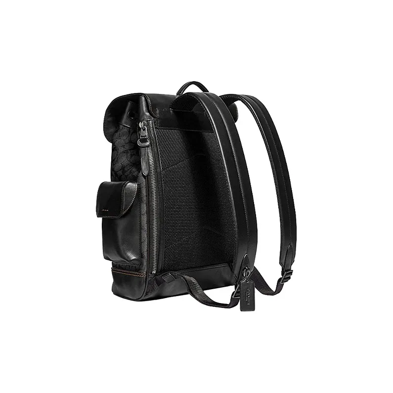 COACH Rivington Coated Canvas Travel Bags Backpack Large Size Men's Black-2