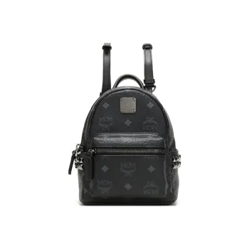 MCM Stark Visetos Polyester Backpack Extra Mini Unisex Black