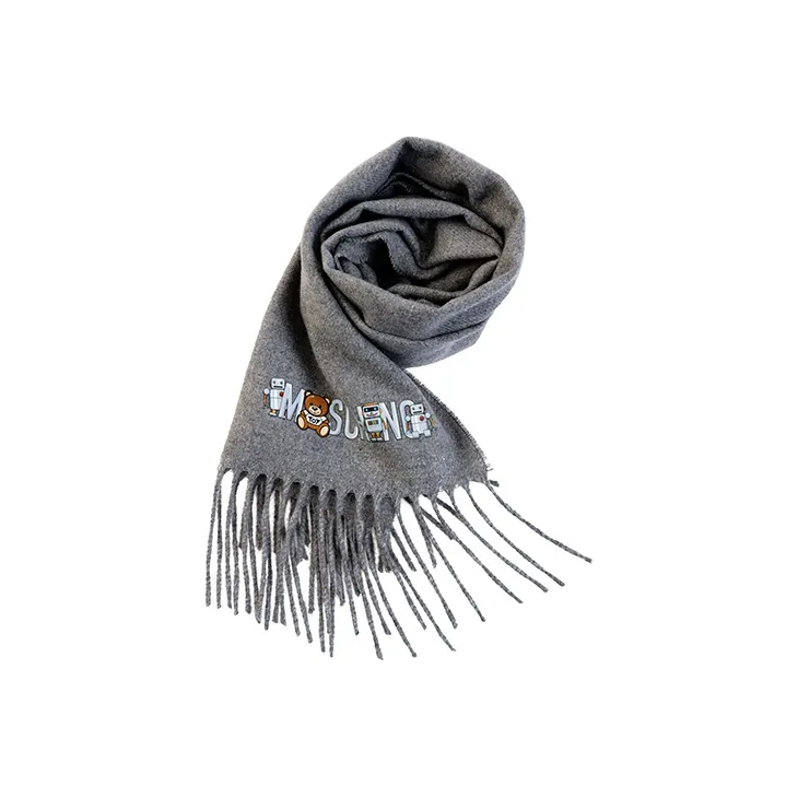 MOSCHINO Knit Scarves Unisex Dark Gray-1