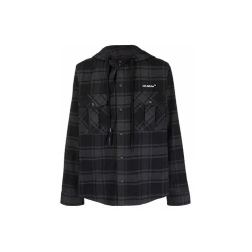 OFF-WHITE Arrows Check Hooded Shirt 