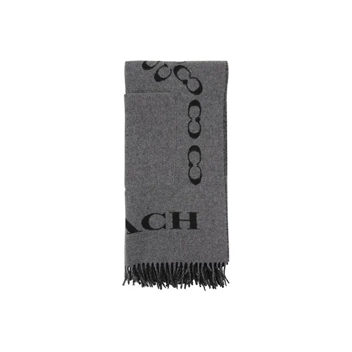 COACH Knit Scarves Unisex Black-0