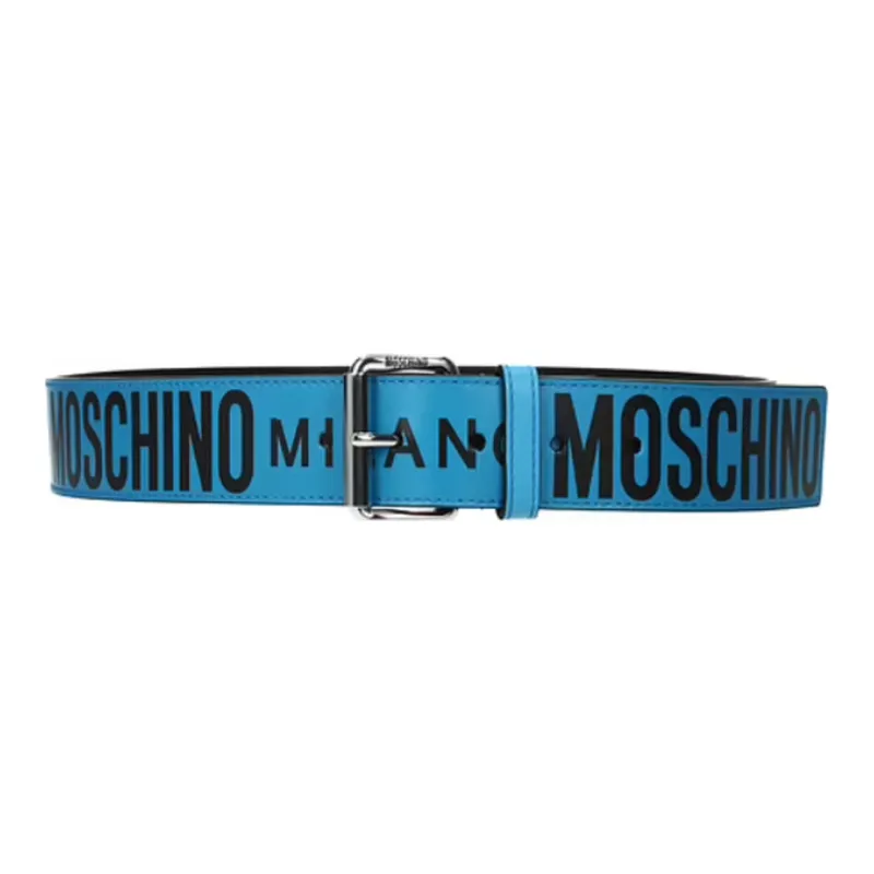 MOSCHINO Leather Belts Unisex Blue-0