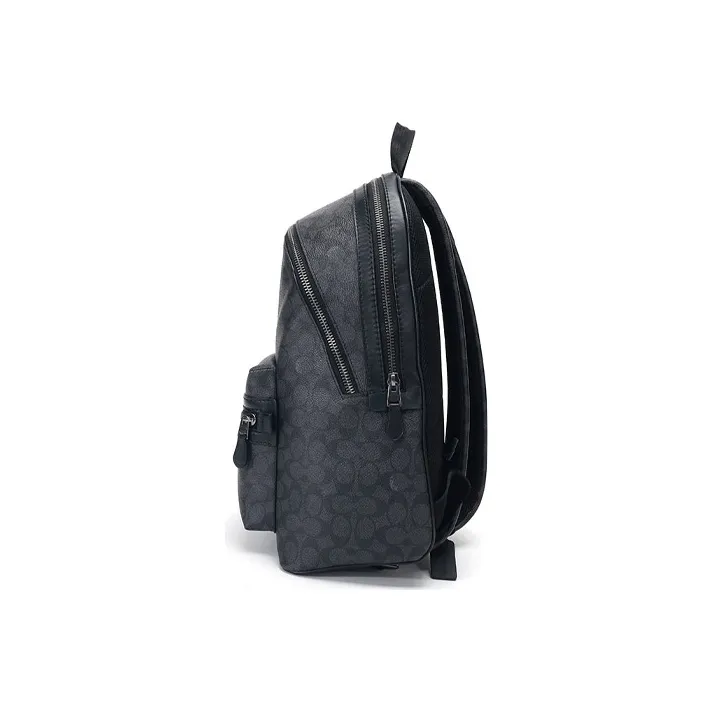 COACH Academy Canvas With Leather Backpack Tubas Men's Charcoal Black-4