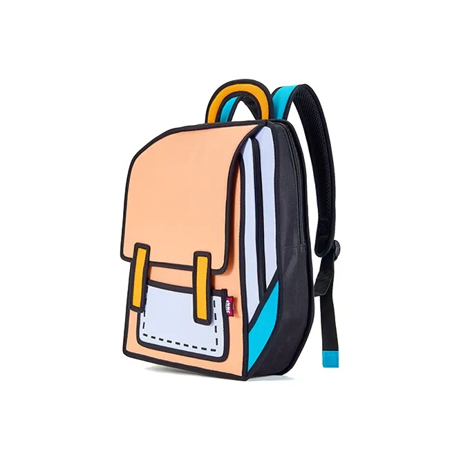 JumpFromPaper Polyester Comic Universe Backpack Large Size Unisex Cantaloupe Color-3