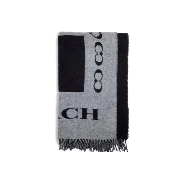 COACH Knit Scarves Unisex Black-1