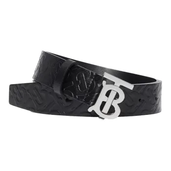 Burberry Monogram Motif Monogram Leather Belt 1.4 Width