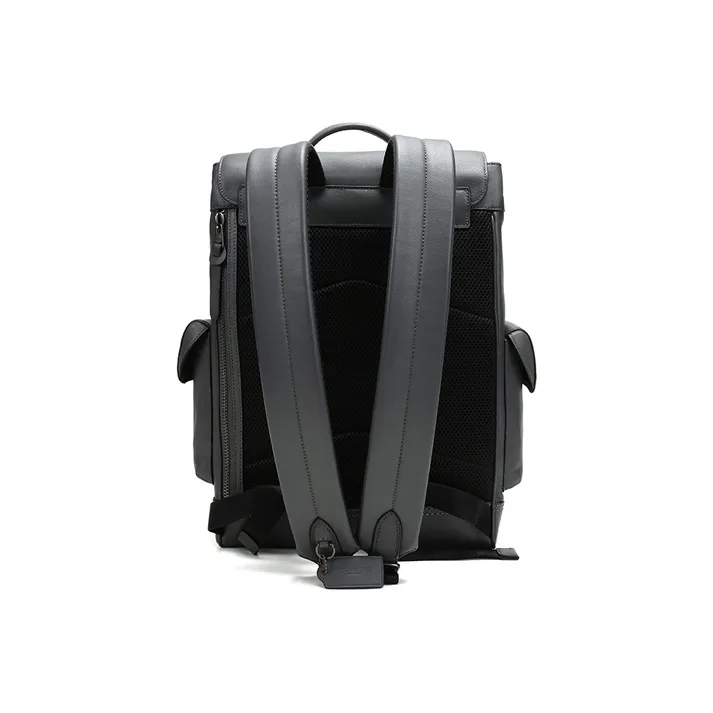 COACH Rivington Leather Travel Bags Backpack Large Size Men's Gray-3