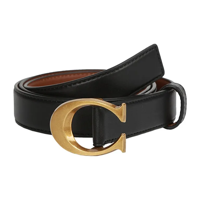 COACH Leather Leather Belts Women's Black Width  2.5cm-1