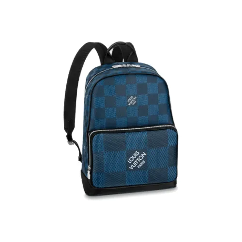 LOUIS VUITTON CAMPUS Canvas With Leather Backpack Men's Blue Black