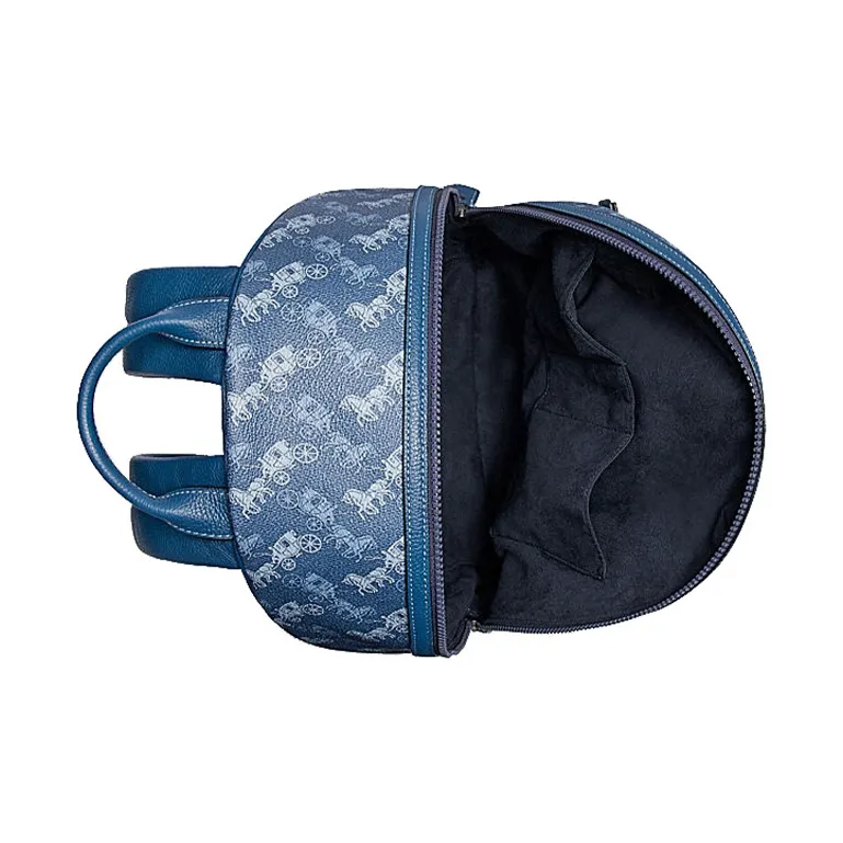 COACH Barrow Canvas With Artificial Leather Backpack Men's Blue-2