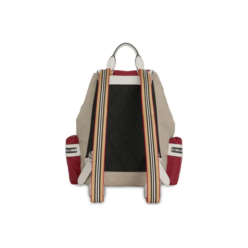 Burberry Polyamide And Leather Backpack Women's Red-2
