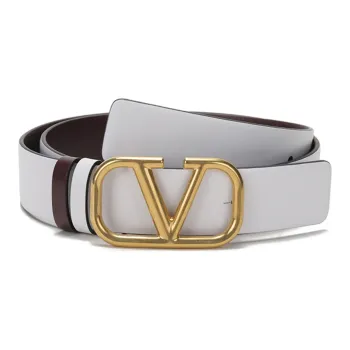 Valentino Leather Belts Women's White/Burgundy