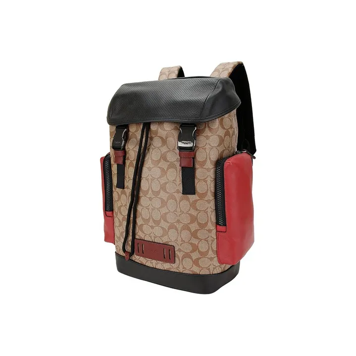 COACH Ranger Artificial Leather Backpack Tubas Khaki Black-1