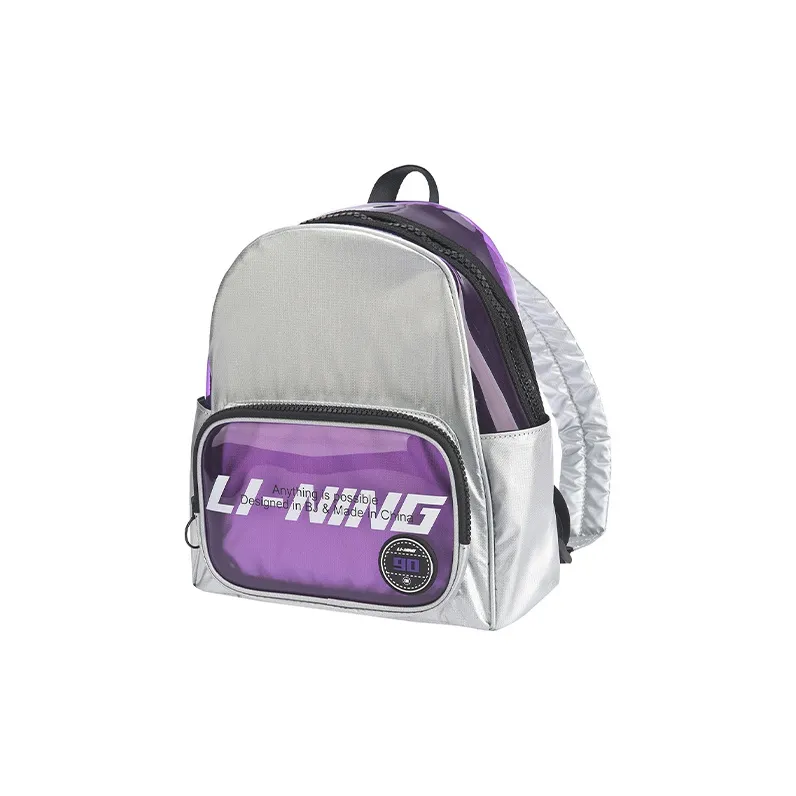 LiNing Sports Fashion Collection Polyamide Backpack Regular Unisex Silver Purple-0