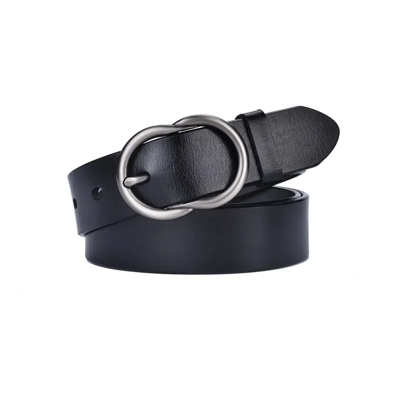 BAIJUAN Cow Leather Belts Unisex Black Width 2.8cm-0