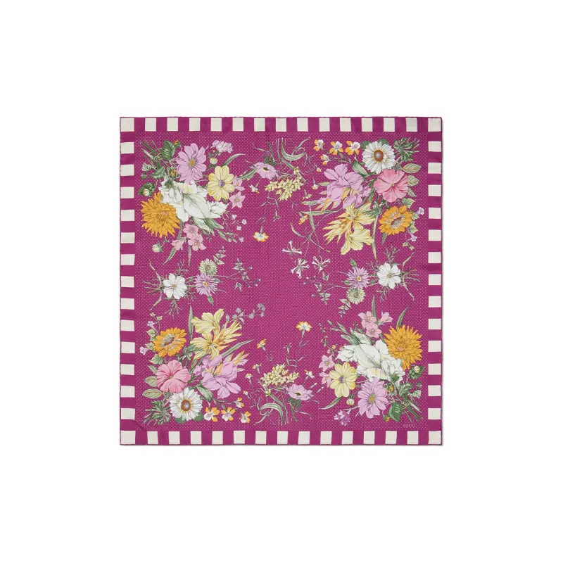 GUCCI Silk Scarves Unisex Purple-0