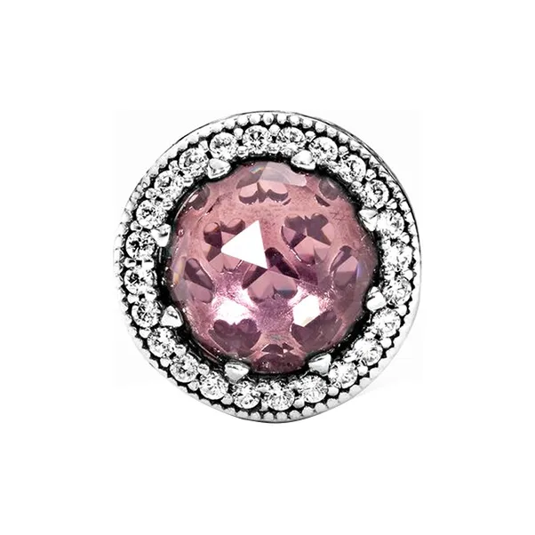 Pandora 925 Sterling Silver Charms / Pendants Women's Deep Pink-1