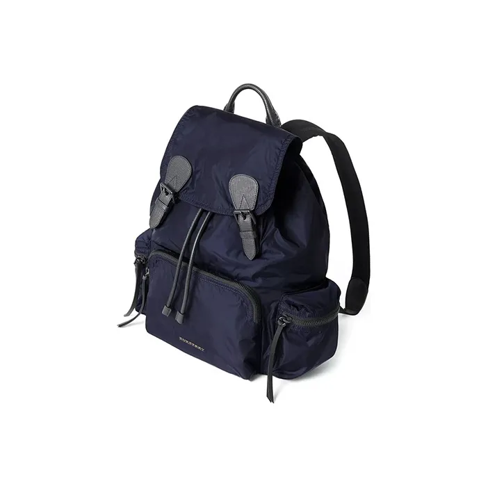 Burberry Nylon With Leather Backpack Large Size Unisex Dark Blue-2