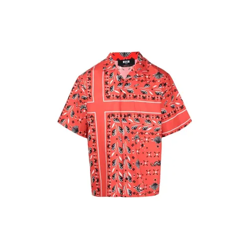 MSGM Shirts Men Red