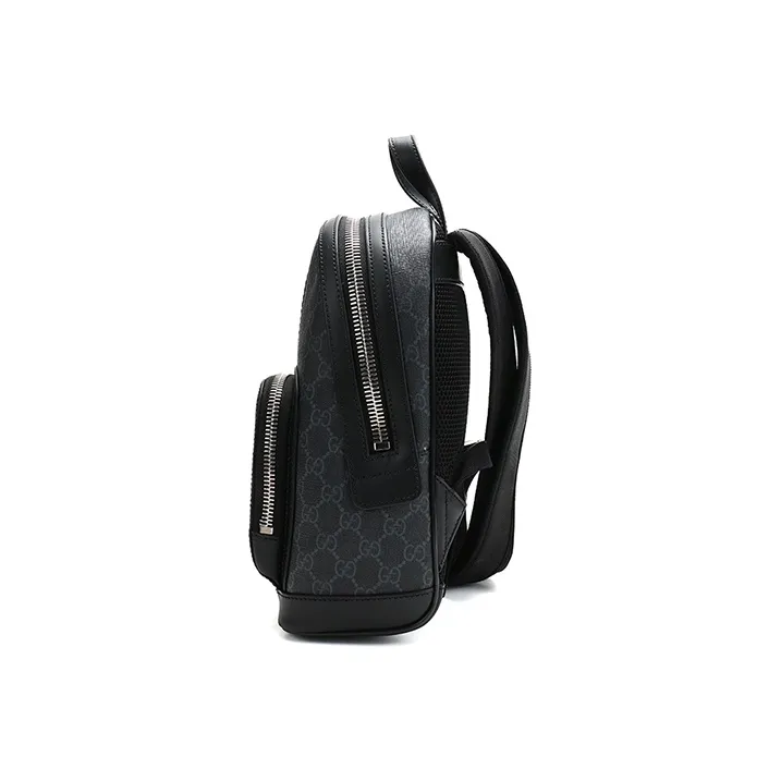 GUCCI Canvas With Leather Backpack Men's Black-2