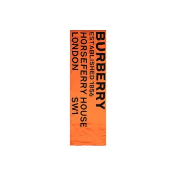 Burberry Silk Scarves Unisex Black, Orange