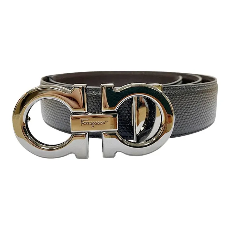 FERRAGAMO New Arrival Double Sided Plate Buckle Men's Width 3.5cm-1