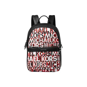 MICHAEL KORS Greyson Patchwork Cow Leather Backpack Regular Men's Black/Red