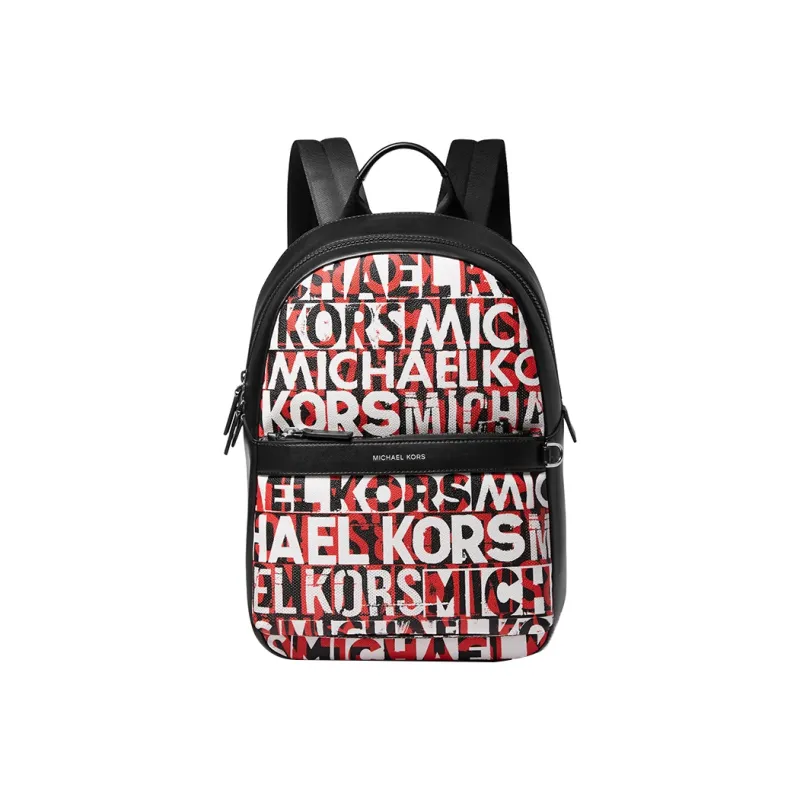 MICHAEL KORS Greyson Patchwork Cow Leather Backpack Regular Men's Black/Red-0