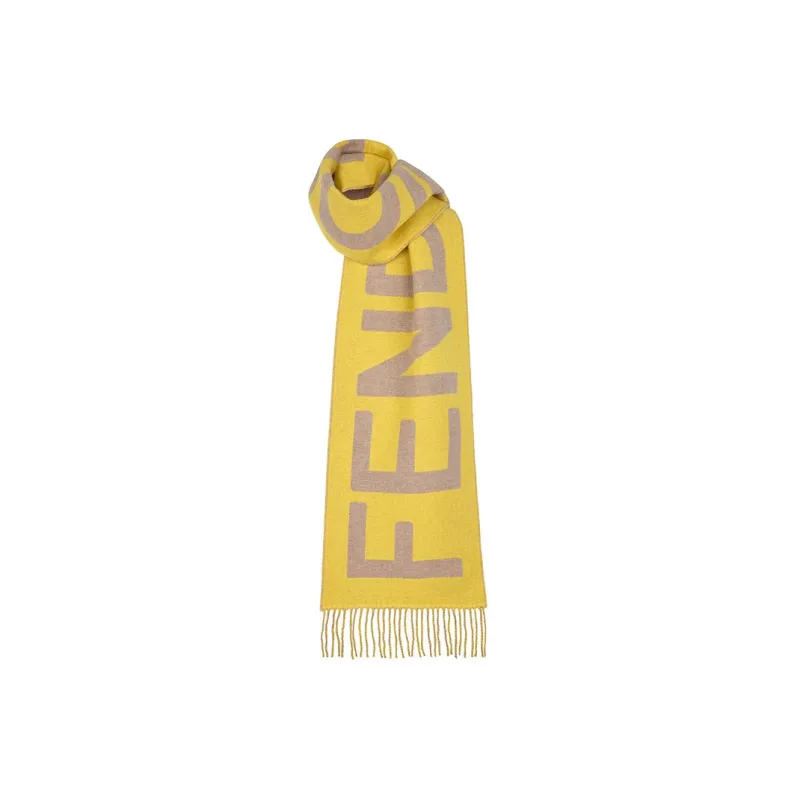 FENDI Knit Scarves Unisex Yellow-1