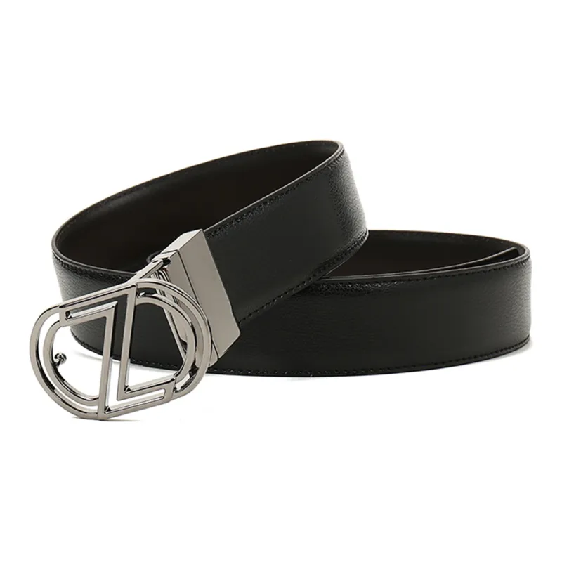 Zzegna Leather Belts Men Black Dark Brown-3