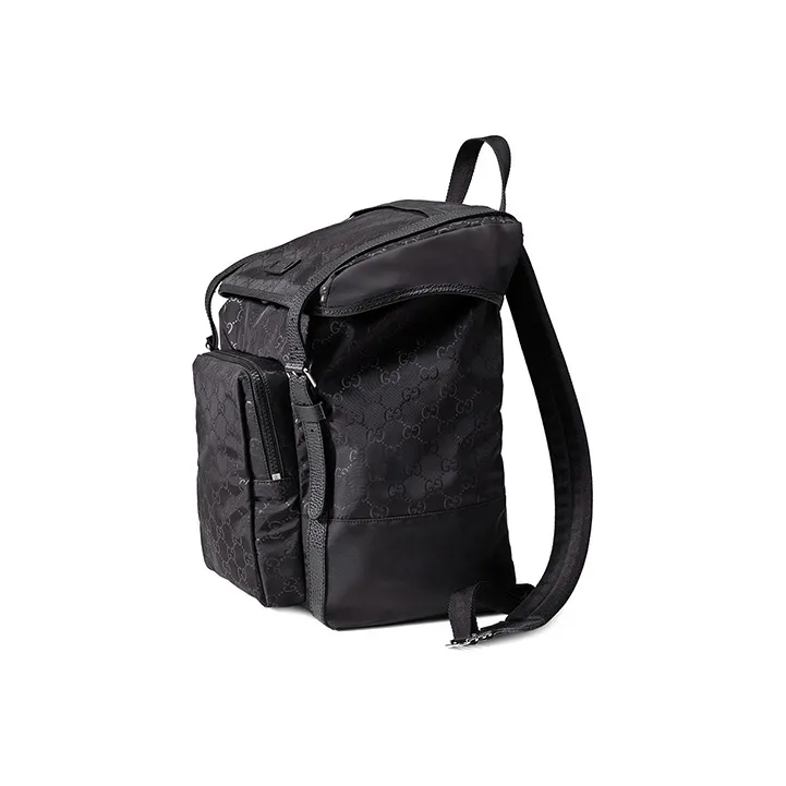 GUCCI Nylon With Leather Backpack Men's Black-1