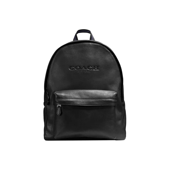 COACH Charles Leather Backpack Tubas Men's Black-0