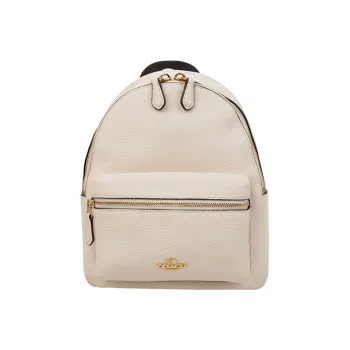 COACH Charlie Leather Backpack Mini Women's White