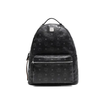 MCM Canvas With Canvas Backpack Large Size Unisex Black